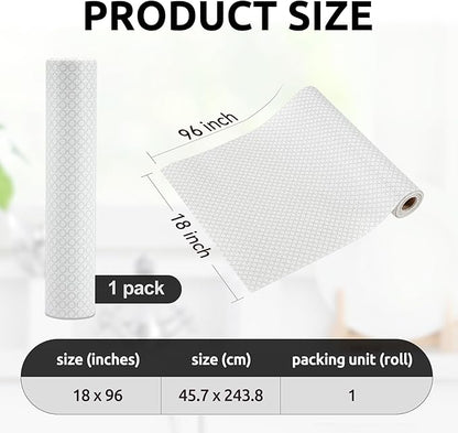 RAY STAR 18X96 Inch Shelf Liner for Kitchen Cabinets, Non-Adhesive Cabinet Liner Washable, PVC Drawer Liner for Dresser Non-Slip Bathroom (Circle)(1 Roll)