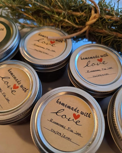 2" Homemade with Love Stickers, 500 Pcs Kraft Jar Canning Label Stickers for Baked Packaging, Cookie Bags, Fudge Containers, Store Owners, Crafts, Organizing, Price Tags