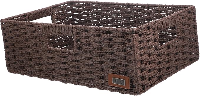 Rustic Woven Storage Baskets Decorative Basket for Shelves for Office Kitchen