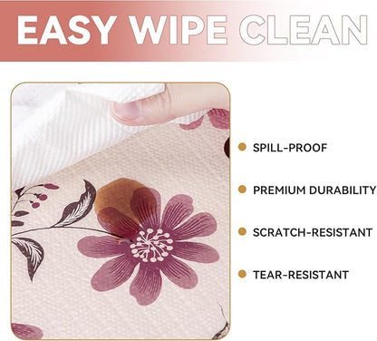 RAY STAR Shelf Liner, Non Adhesive Floral Kitchen Cabinet Liner for Pantry Drawer, Strong Grip Non Slip Waterproof, Shelf Liners for Kitchen Cabinets Cupboard 12 Inch x 10 FT Pink Daisy (4 Rolls)