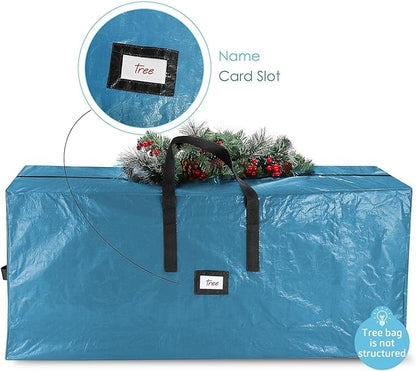 Hearth & Harbor 7.5 ft Christmas Tree Storage Bag - Artificial Christmas Tree Bag with Reinforced Handles, Dual Zipper, Wide Opening - Large Storage Container for Trees and Decorations, 2 Piece set