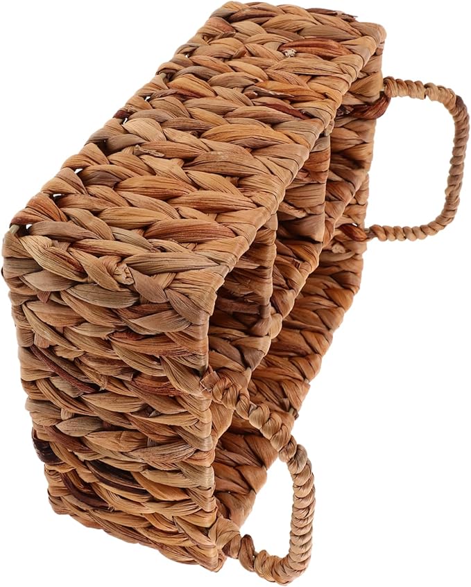 Woven Storage Basket for Tableware Divided Hyacinth Cutlery Organizer Practical Silverware Basket for Kitchen and Dining Natural Material Rustic Home Decor