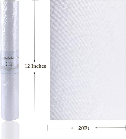 Shelf Liner for Kitchen Cabinets 12 Inch Wide X 20 Ft Non-Adhesive Drawer Liner Waterproof Oil-Proof Shelf Paper Non-Slip Strong Grip Cabinet Mat for Drawers, Refrigerator, Pantry, Bedroom, Cupboard