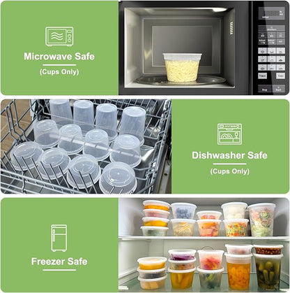 Dipoo 40 Sets (80-Piece) Deli Containers with Lids 32 oz, Leak-Proof & BPA Free Airtight Takeout Plastic Food Storage Containers for Soup, Freezer/Microwave/Dishwasher Safe