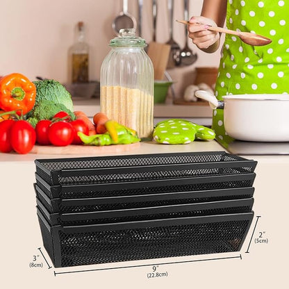 4PCS Drawer Organizer for Kitchen,Utensil Mesh Drawer Organizer with Interlocking Arm for Cosmetic,Flatware,Pen (9 * 3 * 2 Inches,Grey)