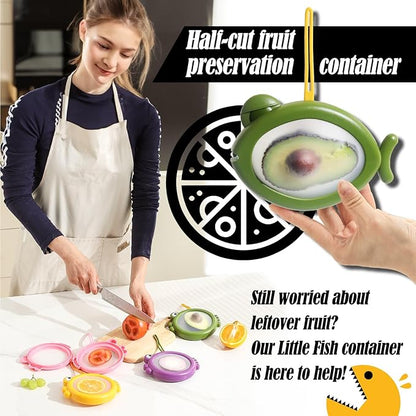 Erehere Avocado Saver, Onion Storage Container Set of 4, Reusable Fridge Bin for Garlic, Lemons, Potatoes, Food Fresh Keeper & Organizer