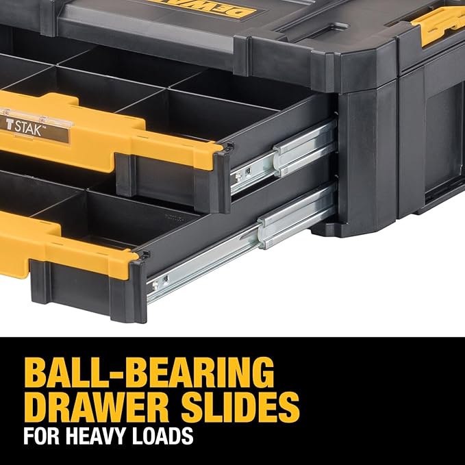 DEWALT TSTAK Tool Storage Organizer with Double Drawers, Holds Up to 16.5 lbs. (DWST17804)
