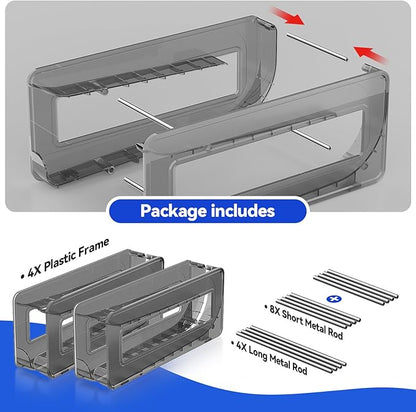 2 Pack Soda Can Organizer,Can Dispenser for Refrigerator Drink Storage Rack for Standard and Tall Can Pop Can Holders for Pantry Cabinet Smoky Gray