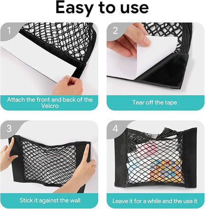 2Pcs Plastic Bag Holder, Grocery Bag Holder Organizer Dispenser, Mesh Storage Net, Trash Bag, Garbage Bag, Shopping Bag Under Sink Cargo Organizers and Wall Mounted