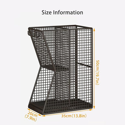 Commercial Metal Umbrella Stand Indoor Large-Capacity Entrance Umbrella Storage Rack with Removable Drip Tray Indoor Hotel Corridor Entrance Metal Stand Rack for Hotel,Offices(White)