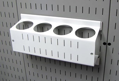 Wall Control Pegboard Spray Can Holder Bracket and Aerosol Can Organizer Pegboard and Slotted Tool Board - White
