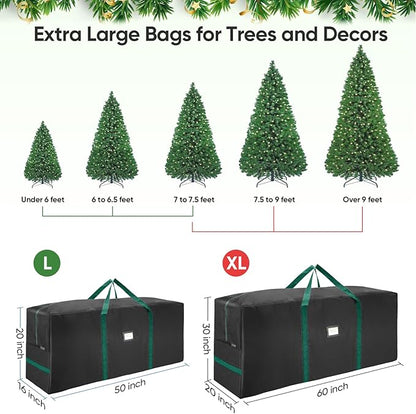 BALEINE 9 ft Christmas Tree Storage Bag, Heavy Duty 900D Oxford Fabric with Reinforced Handles and Dual Zippers Wide Opening, Extra Large Storage Container for Trees and Decorations (Black)