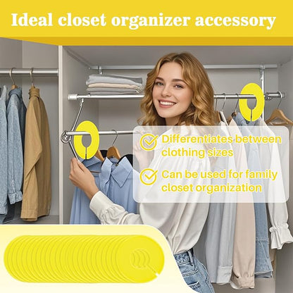 Sukh Closet Dividers 30pcs - Plastic Clothes Organizer Shelf Tags Labels for Clothing Rack Wardrobe Store Warehouse Nursery Must Haves Boutique Supplies Sturdy Durable Flexible No Burrs (Yellow)