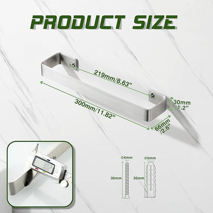 Alise Hand Towel Holder Towel Bar for Bathroom Wall Mount,SUS304 Stainless Steel Towel Rack for Bathroom and Lavatory,Kitchen,12'' Bath Towel Hanger Towel Rail,Brushed Nickel
