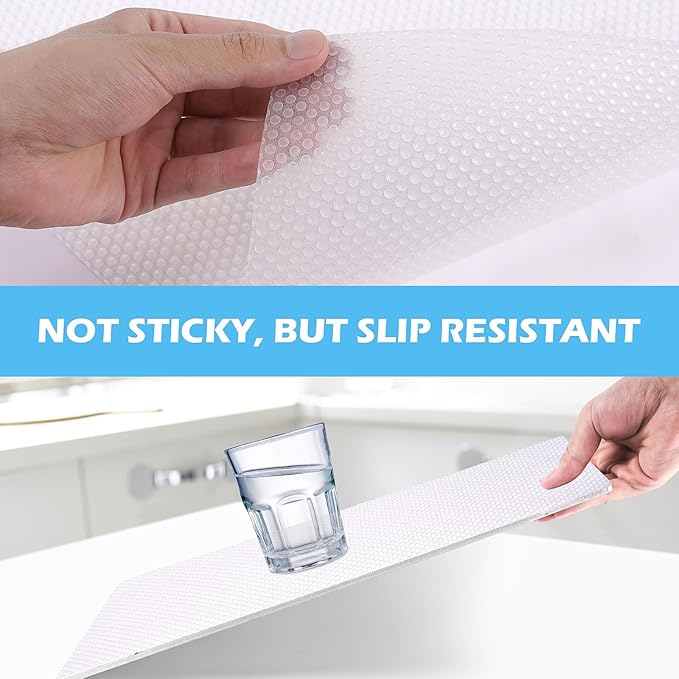 Drawer Liners, Waterproof Shelf Liner, Anti-Slip Non-Adhesive BPA Free Kitchen Cupboard Cabinet Liner Refridge Fridge Mats Sink Protector Strong Durable for Home (Clear/15.7in x 20Ft)