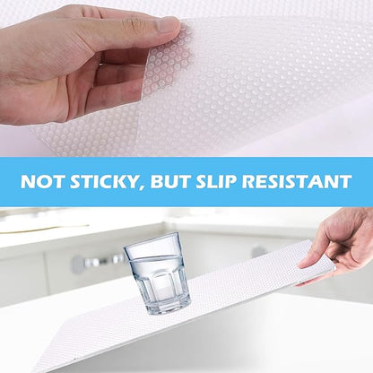 Drawer Liners, Waterproof Shelf Liner, Anti-Slip Non-Adhesive BPA Free Kitchen Cupboard Cabinet Liner Refridge Fridge Mats Sink Protector Strong Durable for Home (Clear/11.8in x 10Ft)