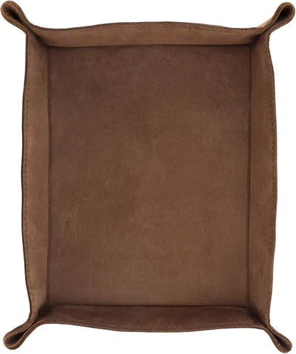 Londo Genuine Leather Tray Organizer - Practical Lightweight Water Resistant Computer Table Desk Storage Box for Wallets, Watches, Keys, Coins, Cell Phones and Office Equipment