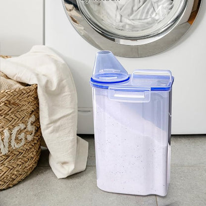 Laundry Powder Storage Container Organizer, 2L Portable Multipurpose Laundry Soap Dispenser for Home, Bathroom, Dorm