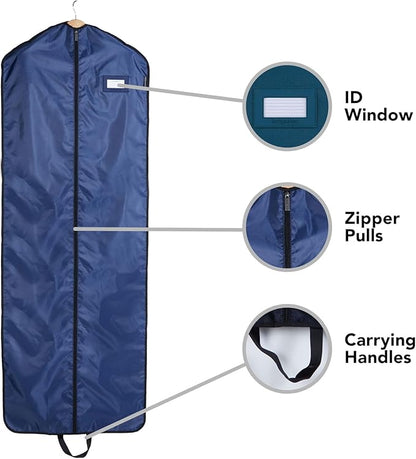 Covermates Keepsakes Garment Bag Set - Premium Polyester - Full Length Zipper - ID Window - Carrying Handles - Closet Storage, Blue