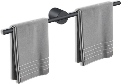 Adjustable Length Stainless Steel Towel Rack - 18-24 Inch Fit, 26.4 Inch Total Length - Matte Black 304 Stainless Steel Towel bar for Bathroom & Kitchen