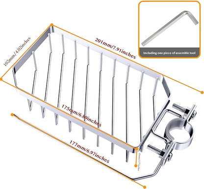 OSOVGO Sink Sponge Holder, Soap Holder Shower, Sink Drying Rack, Soap Container, Bathroom Organizers, Sponge Caddy, Kitchen Organization and Storage, Kitchen Rack, Bathtub Organizer (ROUND LEFT)