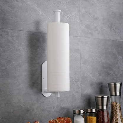 Paper Towel Holders,Paper Towels Rolls,Paper Bulk- Self-Adhesive Under Cabinet Wall Mount Countertop,Both Available in Adhesive and Screws,for Kitchen, Pantry, Sink, Bathroom，Stainless Steel-White