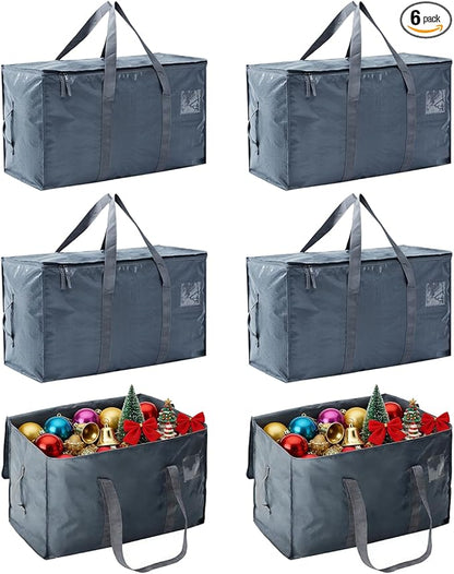 Moving Bags Heavy Duty Extra Large, Moving Boxes, Moving Supplies Essentials,Storage Bins with Lids, Plastic Packing Totes, Storage Bags for Clothes with Handles & Zippers(Grey, 6 Pack)