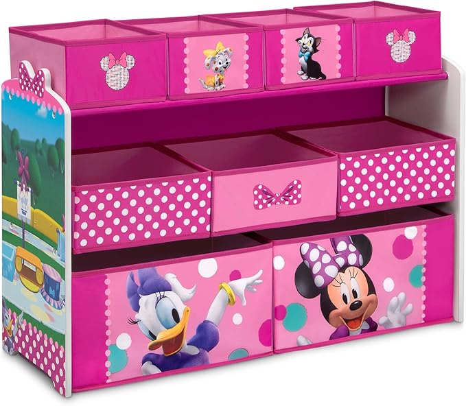 Disney Minnie Mouse Deluxe 9 Bin Design and Store Toy Organizer by Delta Children, Greenguard Gold Certified