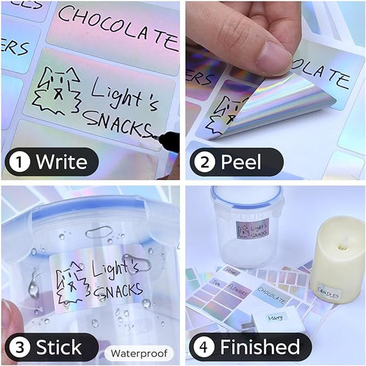 170Pcs Laser Removable Labels for Jars,for Storage Bins,for Food Containers with 2 Liquid Chalk Marker(Laser)