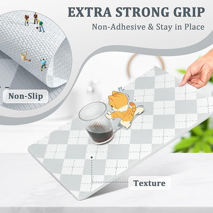 Shelf Liner for Kitchen Cabinets 24" x 360" Non-Adhesive Non-Slip Drawer Liners for Dresser, Waterproof Washable Paper, Durable Protector Mat for Pantry Shelves Cupboards, Light Grey