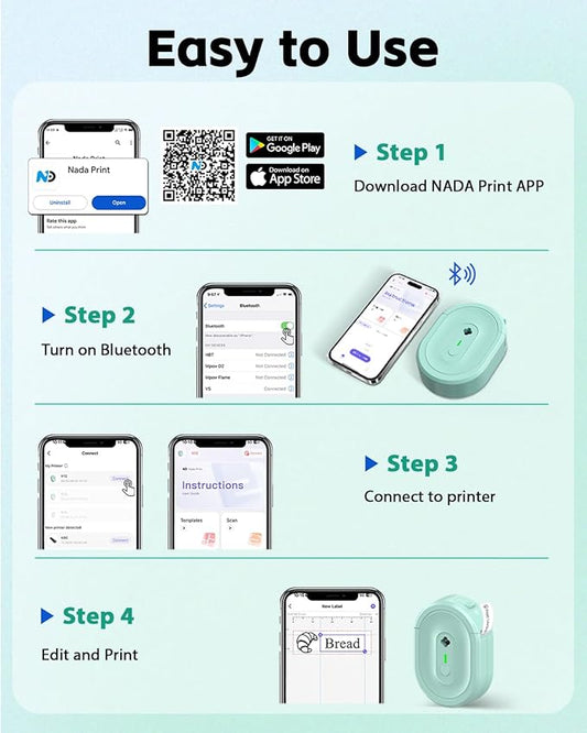 N12 Label Maker Machine with Tape, Portable Thermal Label Printer, Mini Labeler Wireless Bluetooth Label Makers for Home Office Kids Items