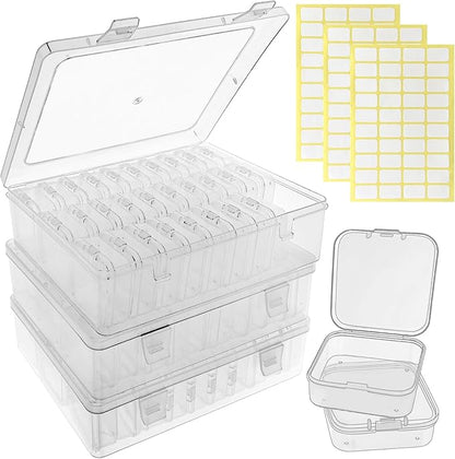 Guyuyii 93 Pcs Bead Organizer - Clear Boxes with Hinged Lids, Protable for Crafts and Jewelry