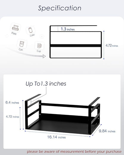 Nxconsu 2Pack Under Shelf Storage Basket Organizer Hanging Holder for Cabinet Pantry Kitchen Cupboard Desk Counter Bookshelf Organization Add-on Space Saver Heavy Duty Slide-in Black Large