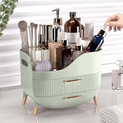 Pajiriona Makeup Organizer with Drawers,Skincare Organizer for Vanity,Storage Box with Handle,Large Cosmetic Display case for Dresser, Bathroom Countertop