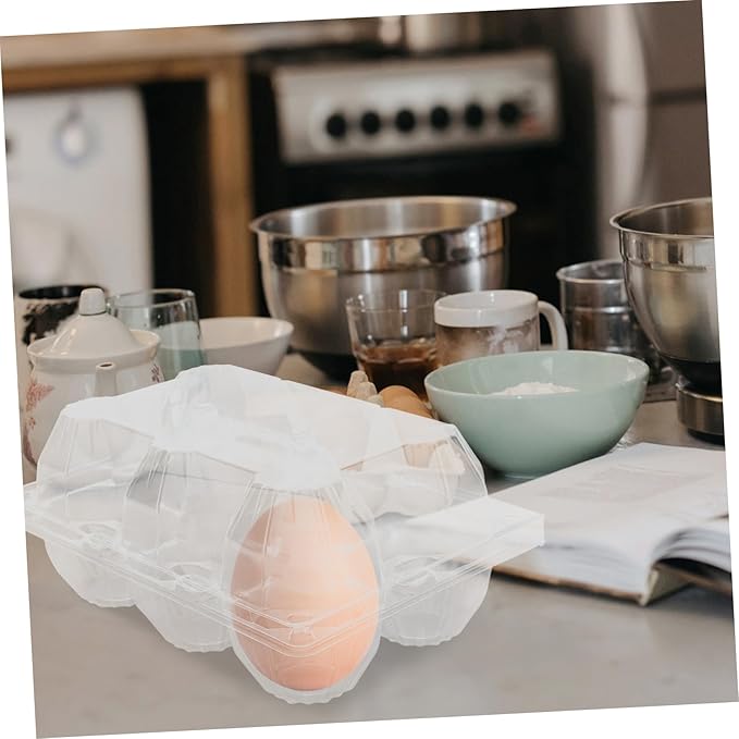 6pcs Goose Egg Packaging Box Egg Storage Bin Half Dozen Cartons Easter Cartons Fresh s Pulp Container Pulp Flat Refrigerator Organizer Pvc Transparent
