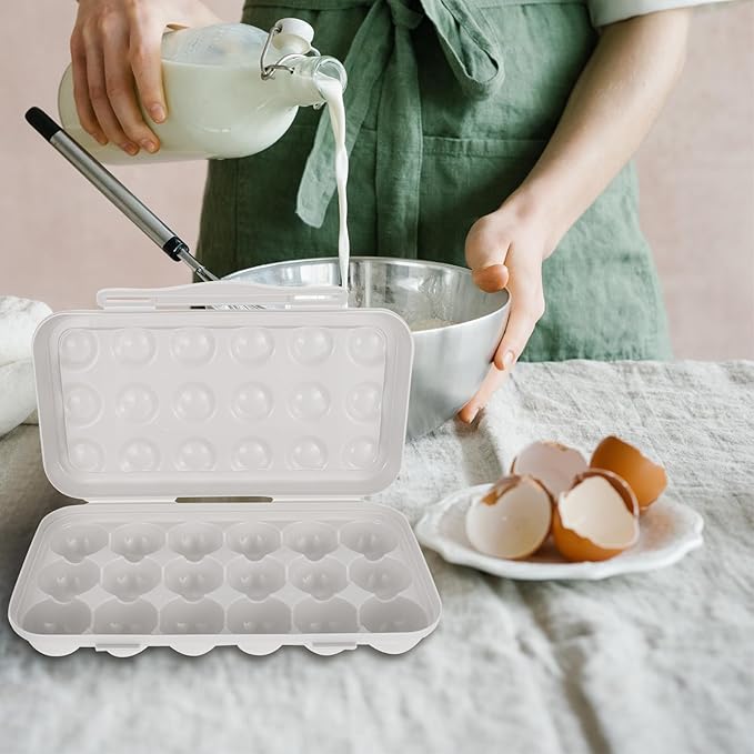 UPKOCH Stackable Egg Holder for Refrigerator - 18-Count Grey PP Storage Container with Lid, Anti-Collision Organizer for Fridge & Pantry (30cm/11.8in)