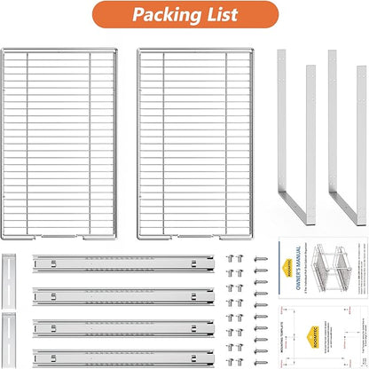 ROOMTEC Individual Pull Out Cabinet Organizer (11½" W x 21½" D), 2 Tier Spice Rack Organizer for Cabinet, Slide Out Drawer Pantry Shelf Organization and Storage for Kitchen Bathroom