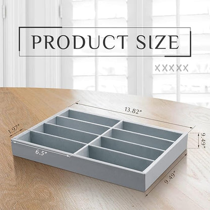 Amylove 2 Pcs Sunglass Organizer Trays Glasses Stackable Jewelry Trays Sunglass Organizer Display Box(8 Grids,Gray)