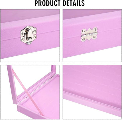 Rings Organizer Tray 100 Slot Velvet Rings Earring Storage Box TranSparent Cover Jewelry Store Ring Display Box Jewelry Display Cabinet for Girl Wife Mother.