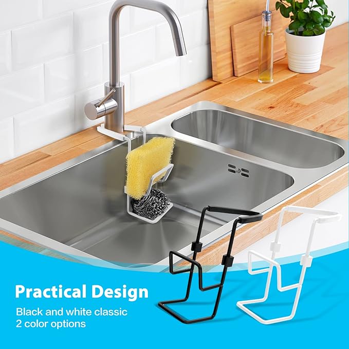 Achoulei Sink Caddy Sink Sponge Holder - Faucet Rack Shower Tray - Fix Around Faucet-kitchen sponge holder for sink Organizer