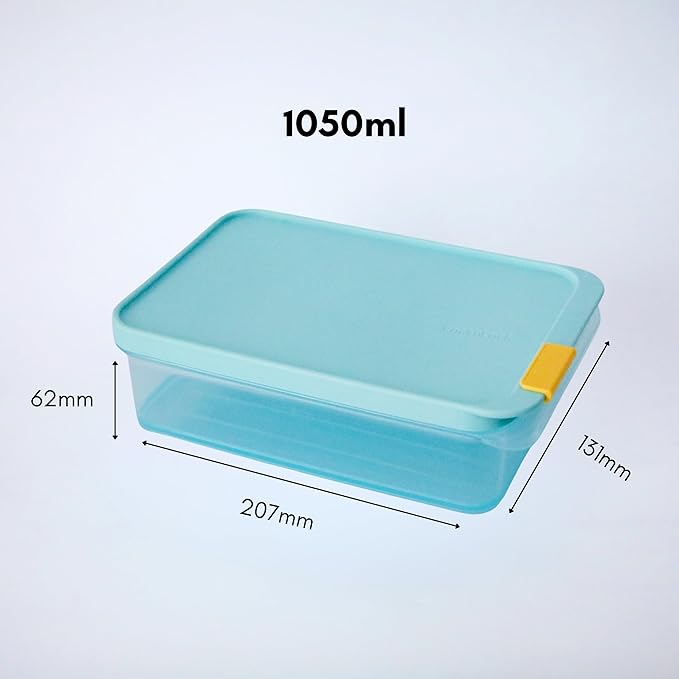 LocknLock HFL103 Freezer Fit Plastic Food Storage Container with Lid for Kitchen, Lunch, Meal Prep, and Leftovers, BPA-Free, Airtight, Leakproof, Microwave, Dishwasher-Safe, 1.05L