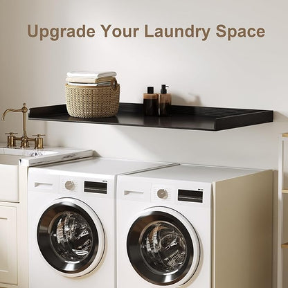 ChooChoo Washer Dryer Countertop, Laundry Room Topper for Folding Clothes and Storage, Over Machine Organizer Table, Black