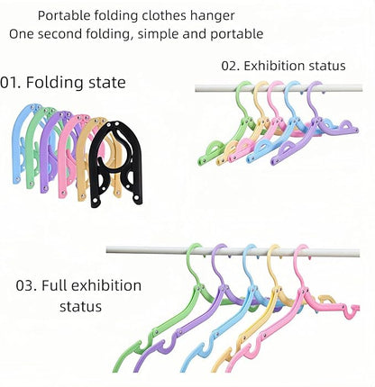 12 Pcs Travel Folding Hangers Cruise Ship Essentials, Portable Plastic Folding Clothes Hanger, Foldable Drying Rack for Suitcase, Camping, Flying, Hotel, Road Trip Essentials