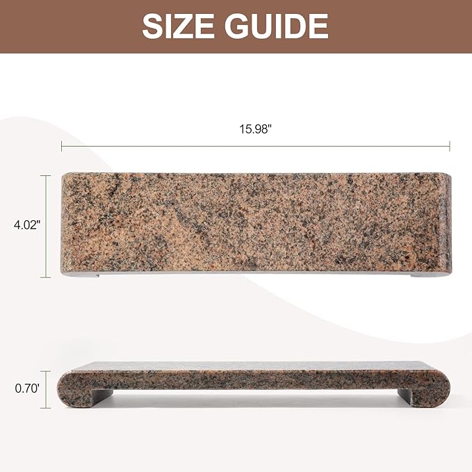 Natural Marble Tray Marble Pedestal Stand 4.02“ x 15.98”for Kitchen Counter, Bathroom, Home Decor, Small Plant Tray Soap Dish Holder for Jewelry, Vanity, Counter Luxury Decorative Tray (Golden Star)