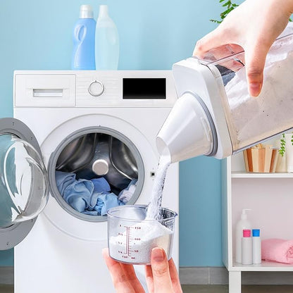 Laundry Detergent Dispenser for Laundry Room Organization and Storage, Laundry Soap Dispenser Laundry Detergent Bottle with Laundry Detergent Cup, BPA Free & PET Plastic Clear (700ML)