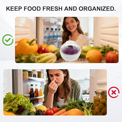 Jeukwud Onion Keeper, Onion Storage Containers, Garlic Shaped Food Saver, Fruit & Vegetable Storage Holder, Sealing Box for Refrigerators