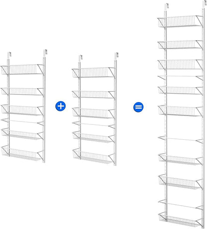 Over the Door Pantry Organizer - 9-Tier Organizer for Bathroom, Closet, or Kitchen Storage - Pantry Organizers and Storage by Home-Complete (White)