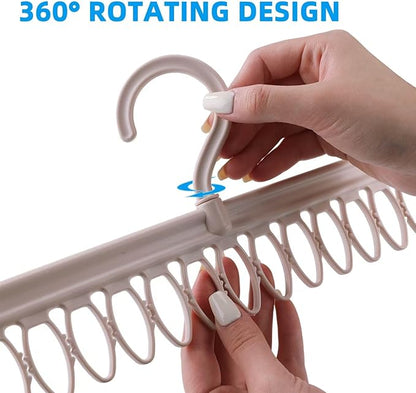 Socks Drying Racks Hanger Socks Organizer Hook Hanger with 54 Clips, Clothes Drying Racks Windproof for Drying Socks Bras Underwears Baby Clothes, Hats Scarfs Towels Pants and Gloves Diaper (Pink)