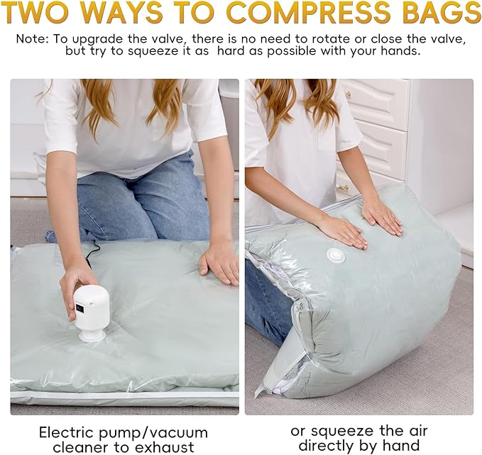 MoJoTools Vacuum Storage Bags with Electric Pump,8 Extra Large Jumbo storage Space Saver Bags (40x31 Inch) for Bedding,Comforters,Blankets,Clothing,Pillows,Jackets,Coats,Vacuum Seal Bags for clothing
