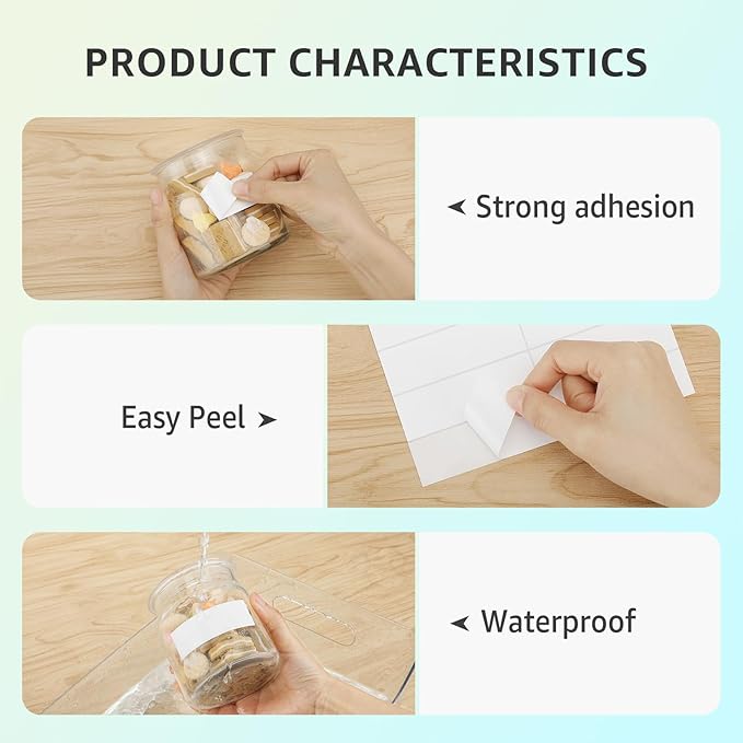 MaxGear 800PCS Removable Labels, 1”x3” Labels for Home Packing Box and Storage Bins, Water/Oil/Tear Resistants No Residue, Matte White Paper Sheets, Permanent Strong Adhesive, Dries Quickly